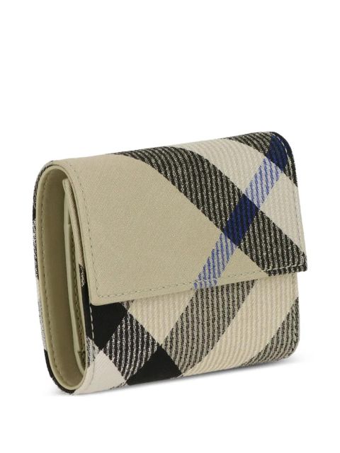 Burberry check-pattern fold-over wallet - Neutrals
