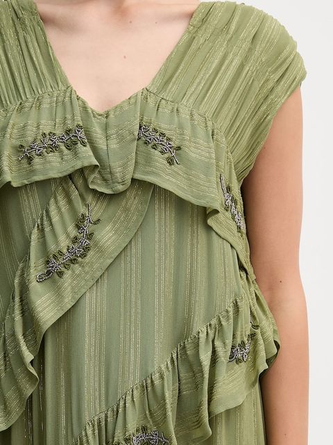 Hoss Intropia sukienka kolor zielony mini rozkloszowana 8222109