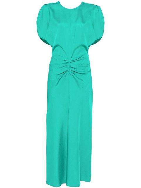 Victoria Beckham gathered-detail midi dress - Green - zdjęcie produktu nr 1