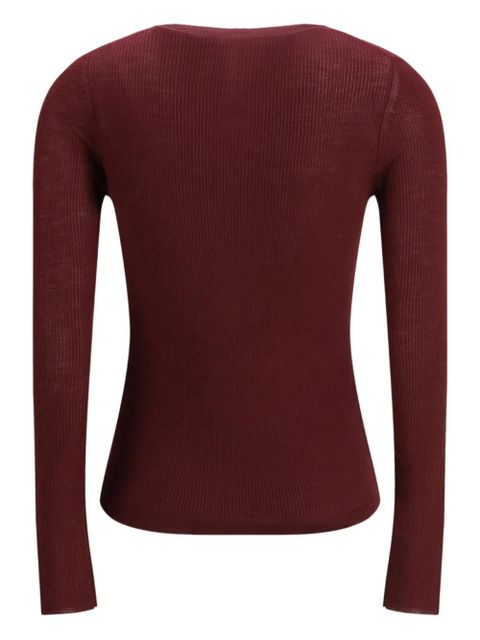 Chloé ribbed Henley T-shirt - Red - zdjęcie produktu nr 2