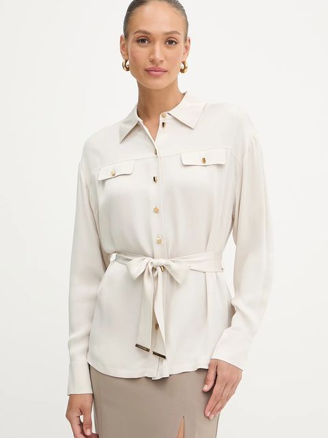 Marciano by Guess koszula ANITA damska kolor beżowy relaxed z kołnierzykiem klasycznym 5YGH13 7356A - zdjęcie produktu nr 1