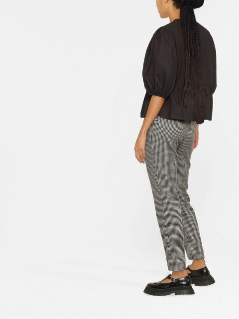 GANNI puff-sleeved peplum blouse - Black