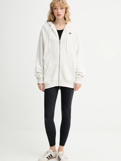 New Era bluza kolor szary z kapturem melanżowa 60752360