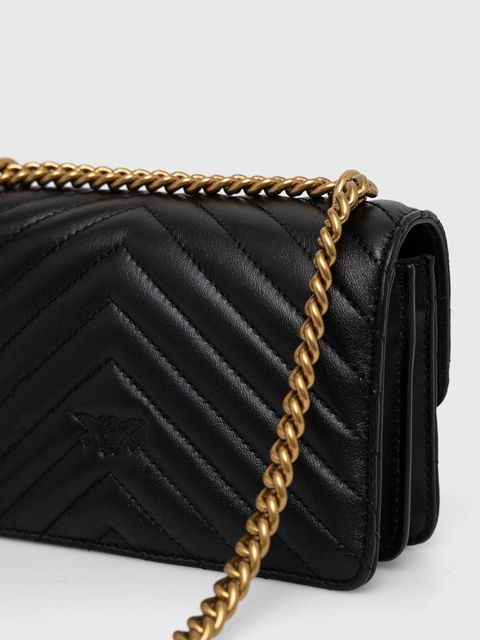 Pinko torebka skórzana kolor czarny 100074 A0GK