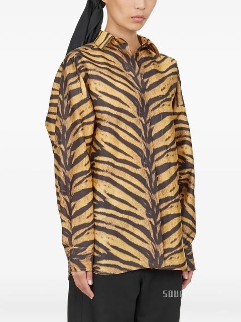 Ferragamo tiger-print long-sleeved shirt - Yellow - zdjęcie produktu nr 2