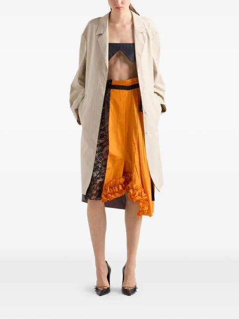 Prada patchwork ribbon-detail skirt - Orange