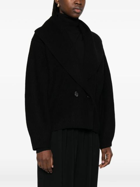 TOTEME button-fastening shawl-lapel cardigan - Black