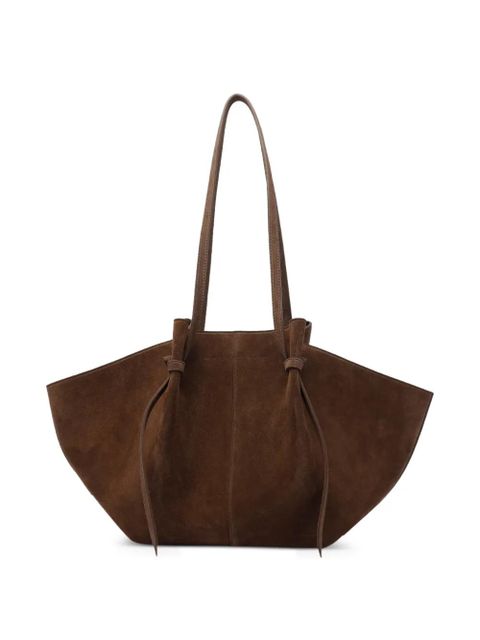 Yuzefi large Mochi suede shoulder bag - Brown