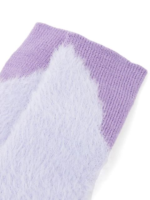 MM6 Maison Margiela two-tone faux-fur gloves - Purple