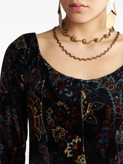 ETRO velted printed mini dress - Black