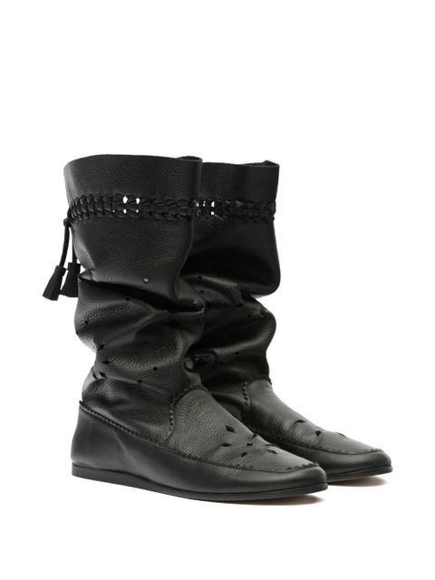 ISABEL MARANT tassel braided leather boots - Black - zdjęcie produktu nr 2