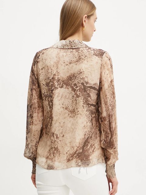 Guess bluzka z domieszką jedwabiu SOAVE