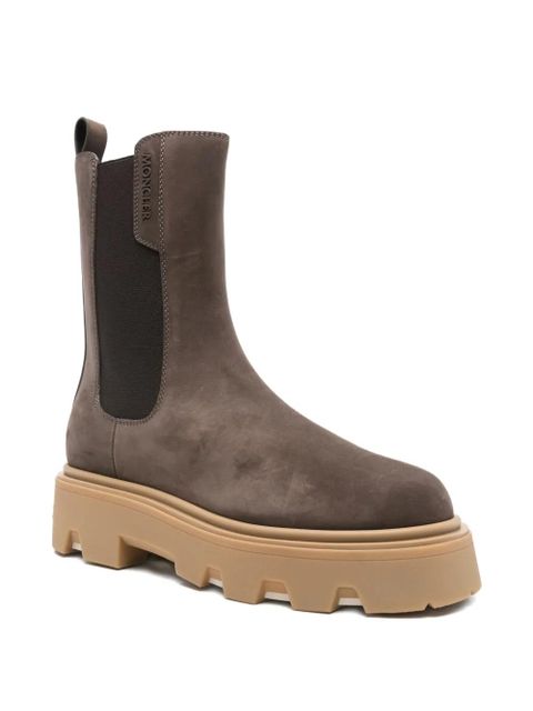 Moncler elastic-panels chelsea boots - Brown