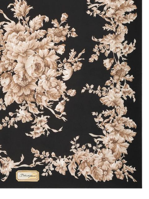 Dolce & Gabbana floral-print silk scarf - Black - zdjęcie produktu nr 2