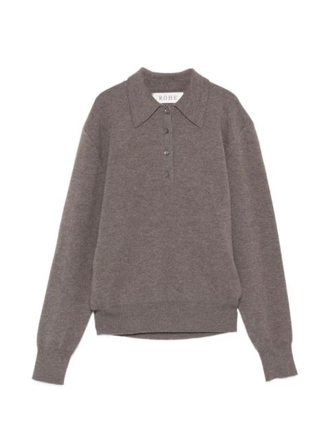 Róhe knitted polo-collar sweater - Brown - zdjęcie produktu nr 1
