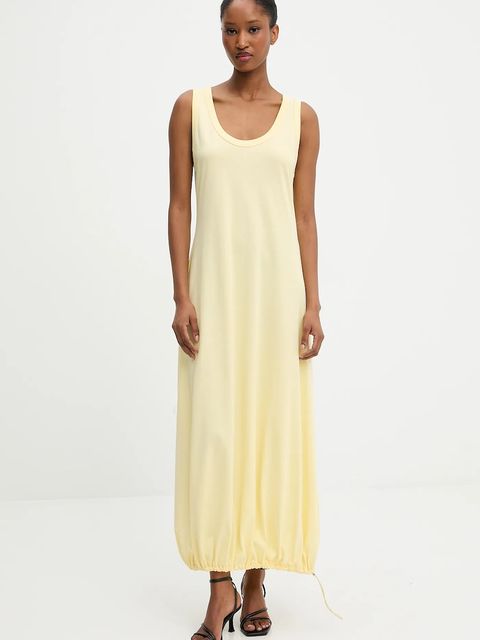 Answear.LAB sukienka kolor żółty midi prosta - zdjęcie produktu nr 1