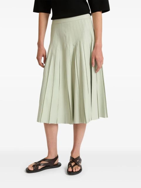Yves Salomon lambskin pleated skirt - Green