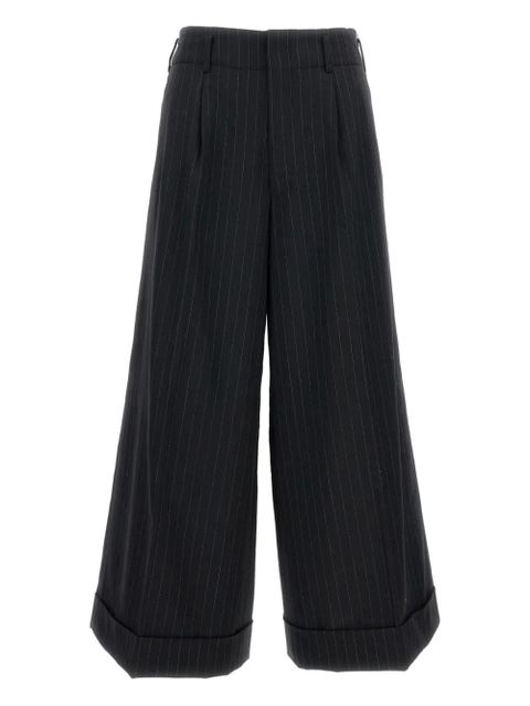Comme Des Garçons pinstripe cuffed trousers - Black - zdjęcie produktu nr 1
