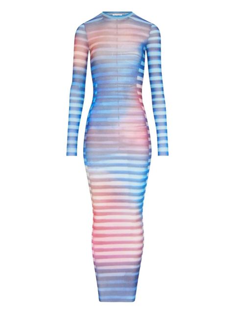 Jean Paul Gaultier long-sleeve mesh dress - Blue - zdjęcie produktu nr 1