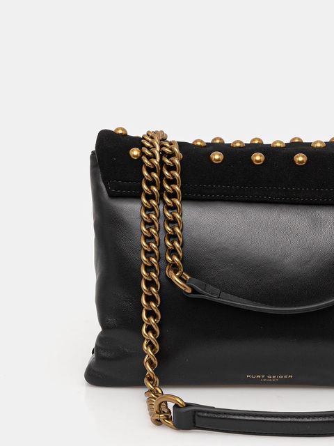 Kurt Geiger London torebka zamszowa KENSINGTON kolor czarny 5023005219 - zdjęcie produktu nr 2
