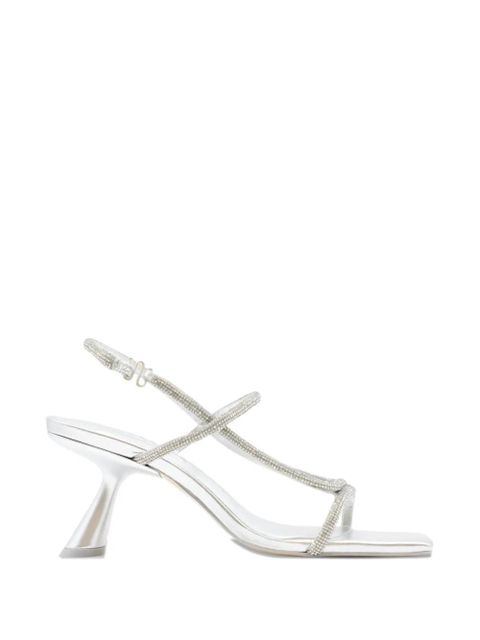 Cult Gaia Reina square-toe embellished heeled sandals - Silver - zdjęcie produktu nr 1