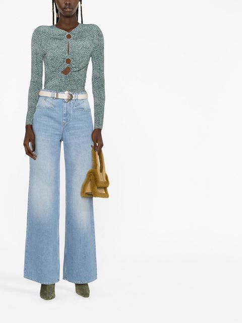 ISABEL MARANT Joneli animal-print top - Blue