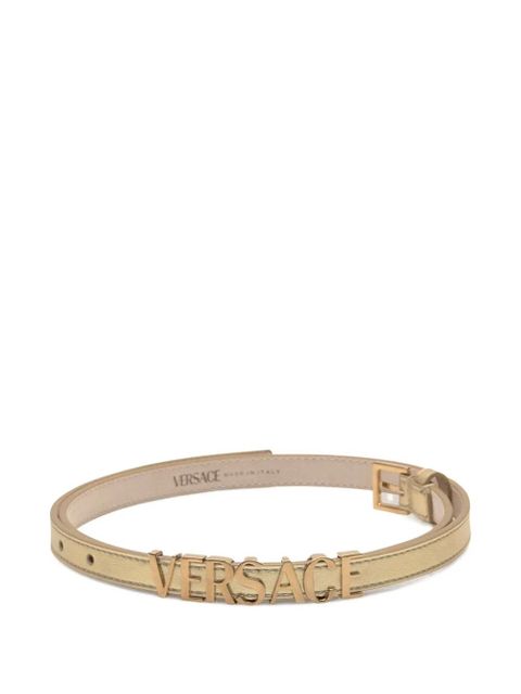 Versace logo-plaque leather belt - Yellow - zdjęcie produktu nr 1