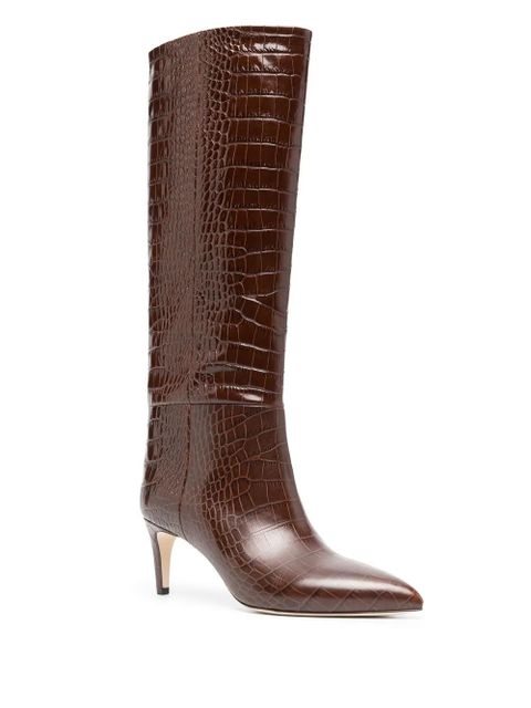 Paris Texas 65mm crocodile-effect leather boots - Brown - zdjęcie produktu nr 2