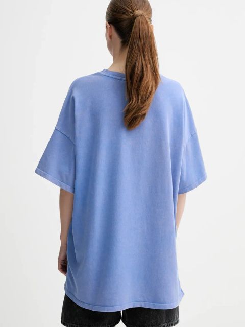 Gestuz t-shirt bawełniany damski kolor niebieski 10909249