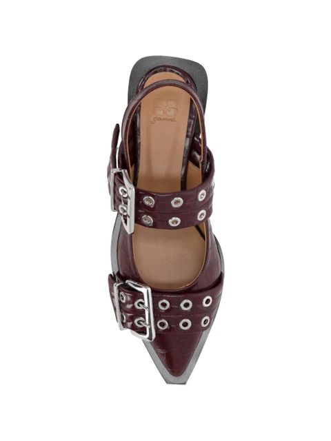 GANNI Buckle ballet flats - Purple