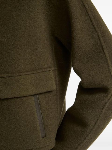 Yves Salomon leather trim-detailing jacket - Green