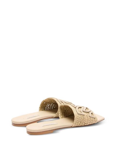 Casadei woven-strap flat sandals - Neutrals