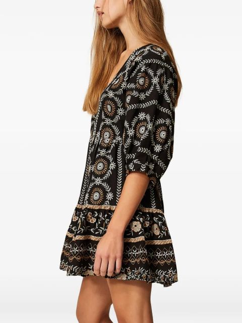 TWINSET broderie anglaise mini dress - Black