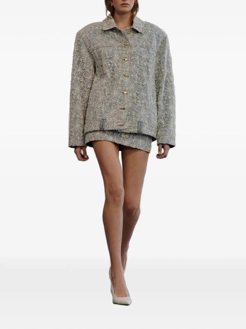 Aje Bloom floral-embroidered denim jacket - Blue - zdjęcie produktu nr 2