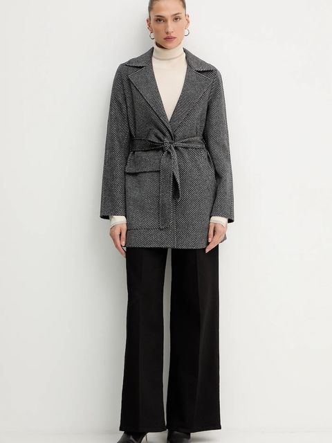 Armani Exchange płaszcz z dodatkiem wełny kolor szary XW000692 AF16201 - zdjęcie produktu nr 2