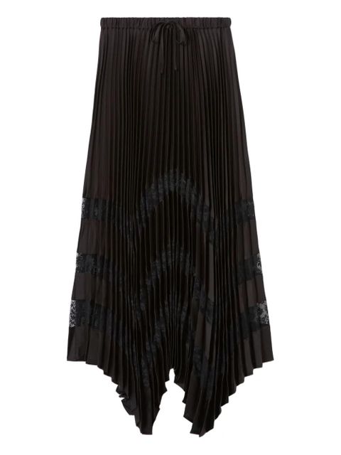 Claudie Pierlot pleated-design lace-insert maxi skirt - Black - zdjęcie produktu nr 1