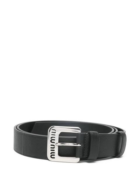 Miu Miu logo-engraved buckle belt - Black - zdjęcie produktu nr 1