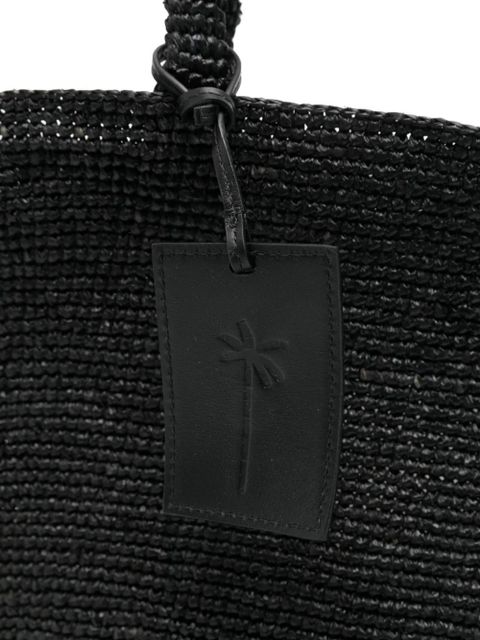 Manebi Panier raffia tote bag - Black