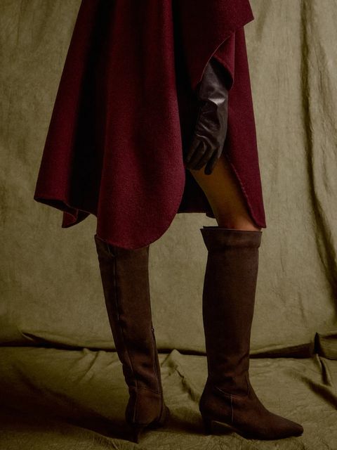 Answear.LAB kozaki zamszowe kolor brązowy na szpilce - zdjęcie produktu nr 1