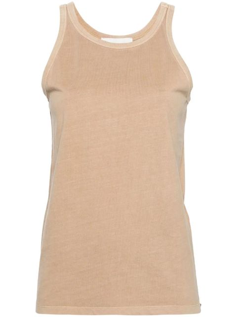 Sportmax scoop-neck cotton tank top - Neutrals - zdjęcie produktu nr 1