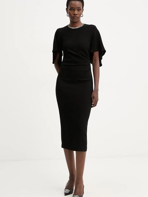 Pinko sukienka kolor czarny midi dopasowana 105583 A2Q2