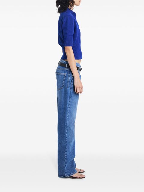 Proenza Schouler Reeve cotton-blend polo top - Blue