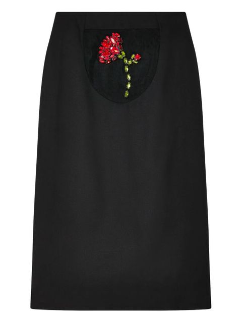 Simone Rocha Peekaboo Flower pencil skirt - Black - zdjęcie produktu nr 1