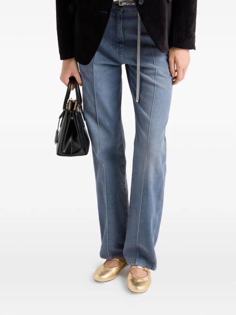 Prada straped logo ballet flats - Yellow