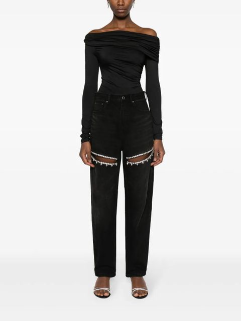 AREA Crystal Slit tapered leg - Black - zdjęcie produktu nr 2