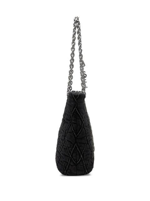 Diesel Charm-D quilted chain tote bag - Black