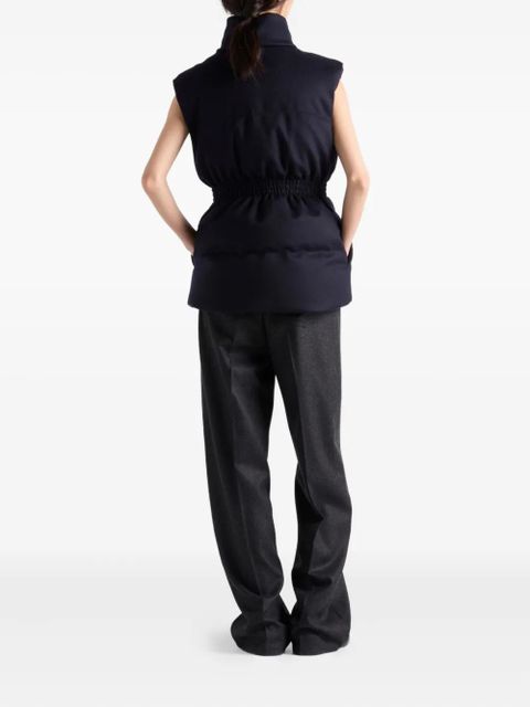 Prada padded triangle-logo gilet - Blue - zdjęcie produktu nr 2