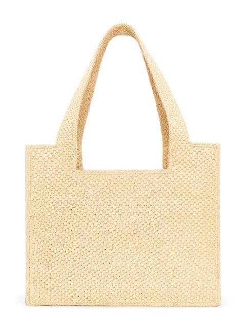LOEWE Medium LOEWE Font Tote in raffia - Neutrals