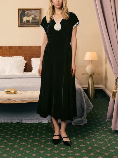 Sleeper The Genus rose midi dress - Black