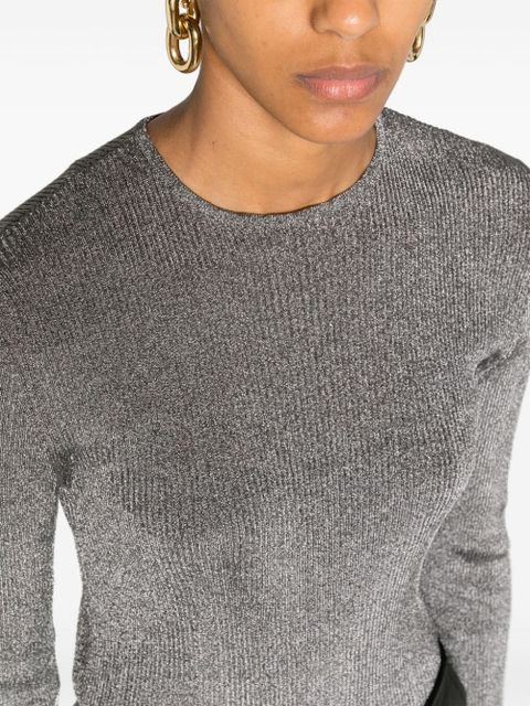 TOTEME metallic ribbed-knit jumper - Silver